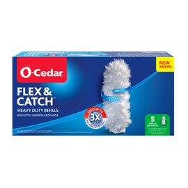 O-Cedar Flex & Catch Heavy Duty Dusting Refills (5 Count) | Disposable Duster Refill with Cleaning Fibers Made of 100% Recycled Materials | Traps 3X More Dust than Traditional Feather Duster
