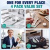 4 Pcs Stainless Steel Dental Floss Holder Reusable Flosser, Silver