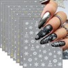 9Pcs Christmas Nail Art Stickers Gold Snowflake Stickers for Nails