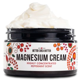 Magnesium Good Night Cream | Relieves Muscle Tension and Leg Cramps | Night Lotion Safe for Pregnancy, Kids and Babies | Organic and Natural Ingredients| Vegan, US made | (Peppermint)