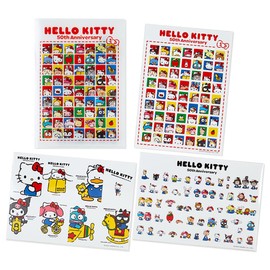 Sanrio 130028 Hello Everyone! Sanrio Characters File Sticker Set, 8.7 x 6.0 x 0.08 inches (22 x 15.3 x 0.2 cm), PP/Paper