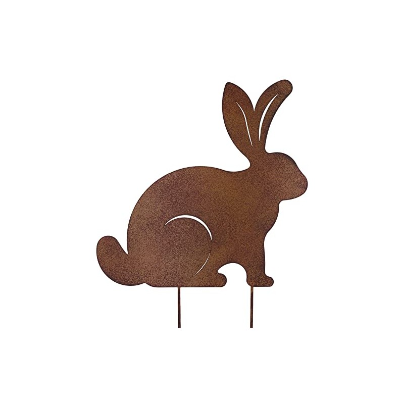B2S BACK2SEASON Metal Rabbit, Rust Look, Garden Stake, Happy Easter,