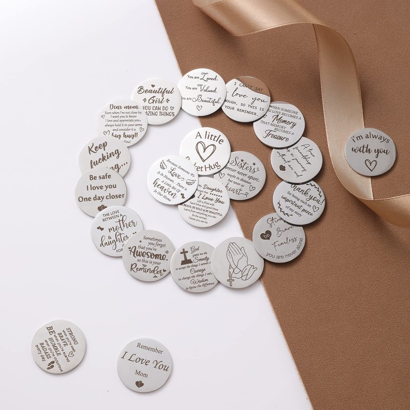 Jack&Chris Pocket Hug Token Long Distance Relationship Keepsake, Double Sided