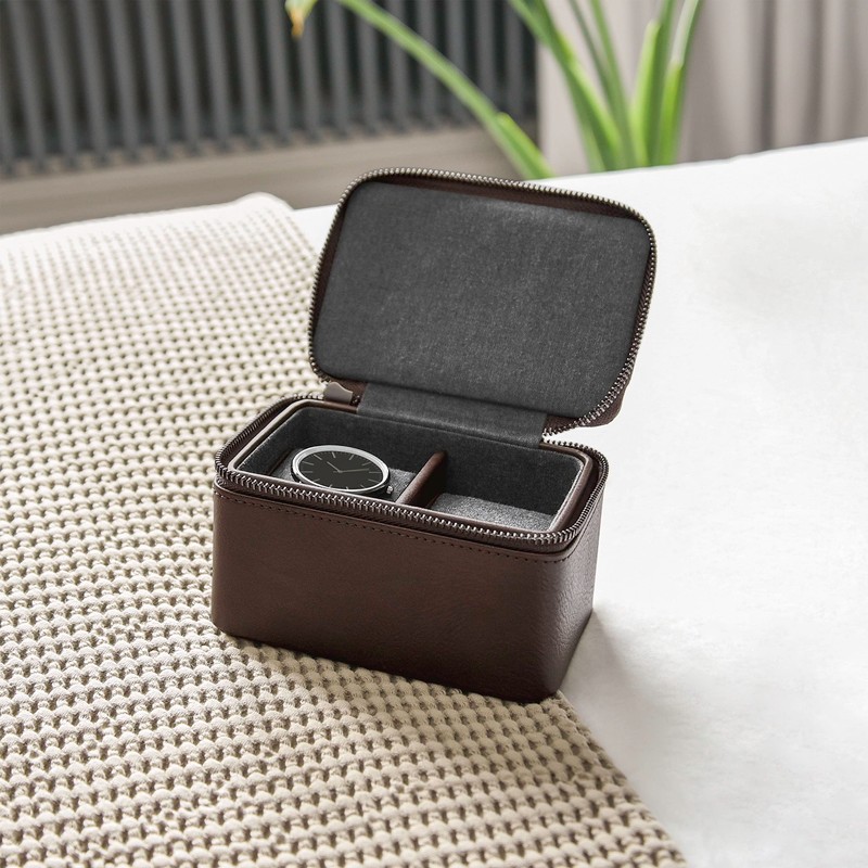 Stackers Brown Double Zipped Watch Box