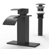 RUACQ Waterfall Bathroom Faucet,Single Handle Bathroom Sink Faucets for 1