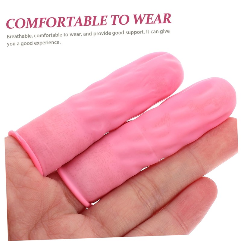 Operitacx 100pcs Finger Sleeves Latex Finger Protectors for Joint Support