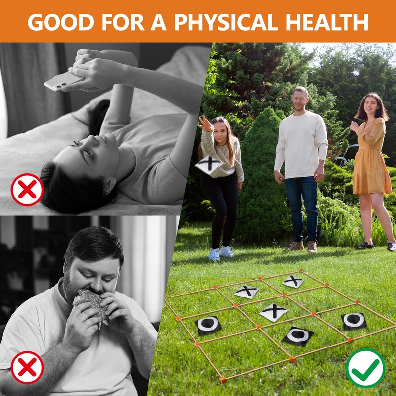 MALLMALL6 Giant Tic Tac Toe Game Summer Outdoor, 4Ft X