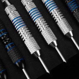 Turnart Darts Metal Tip Set - Steel Tip Darts Darts Set Professional Metal Darts Dart Board Set 12 Pcs 24 Gram 20 O-Rings Aluminum Darts Shafts 24 Extra Flights Darts Tool
