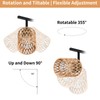 AIBISOD 3-Light Rattan Ceiling Lighting Kits Track Lighting Fixture with