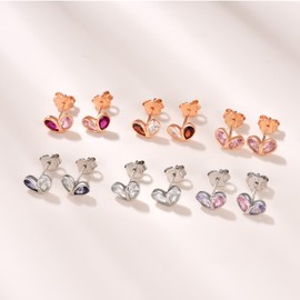 Free bird Women's First Earrings, Popular, Birthstone Earrings, Metal Allergies, 925 Silver, Heart Earrings, 18K Gold, Birthday Gift, For Women, Dating, Everyday Use, Valentine's Day, School Entrance