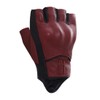 Harssidanzar Mens Fingerless Half Finger Goatskin Leather Motorcycle Gloves GM037,Oxblood/Black,