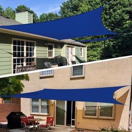 TANG Sunshdes Depot 13' x 13' Sun Shade Sail Square Canopy Shade Cover UV Block for Backyard Pergola Porch Deck Garden Patio Outdoor Activities (Blue)