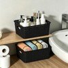 Ewingger Set of 6 Black Plastic Storage Baskets, Small Organzing