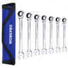 WORKPRO 7-Piece Ratcheting Combination Wrench Set, 72 Teeth, Cr-V Constructed,