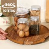 Kigley 4 Pcs Acacia Wood Lazy Susan Organizers Lazy Susan