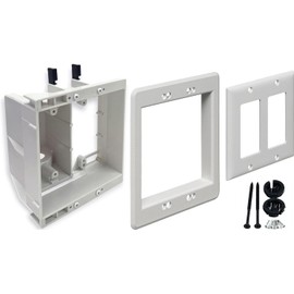 iMBAPrice IMBA-DVFR2W 2-Gang Recessed Electrical Outlet TV Box for Power and Low Voltage, Support New and Retrofit Construction, 1-Pack