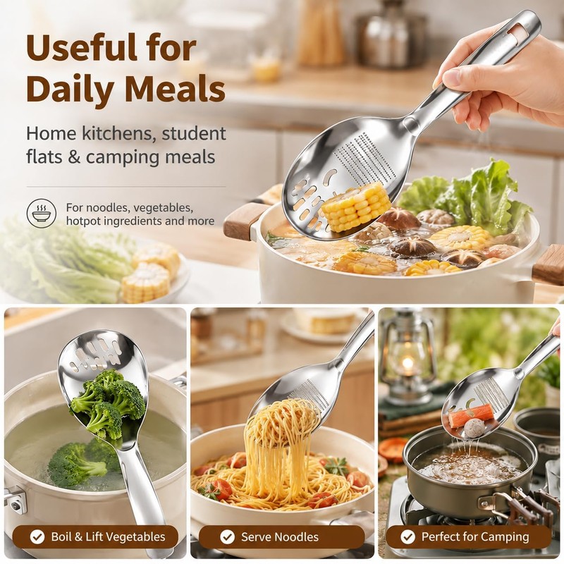 Slotted Draining Spoon, 5 in 1 Multifunctional 316 Stainless Steel