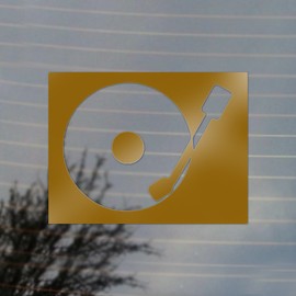 Cosplay & Fan Gear DJ Turntable Music Vinyl Decal (Gold)