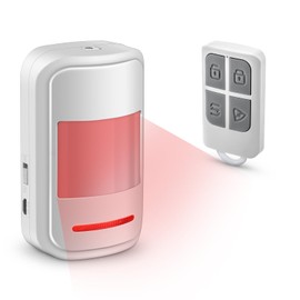 Fuers Motion Sensor Indoor PIR Sensor with Remote Wireless Burglar Alarm System 2 Modes Motion Detectors 100dB Presence Sensor with Siren Motion Sensor Alarm Shop Door Entry Chime