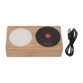 Bluetooth Speaker Premium Sound Quality Stylish Small Size Vintage Record Player Speaker with Night Light for Home Desk Office Grainy