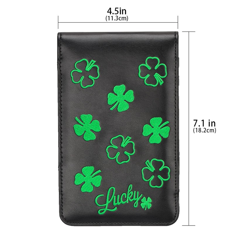 BIG TEETH Golf Scorecard Holder Yardage Book Lucky Clover Pattern
