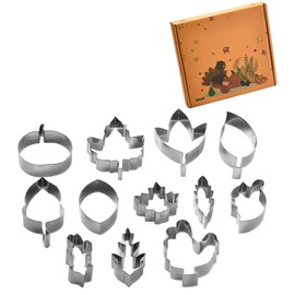 Dyiouxin Herbst Ausstechformen Erntedankfest, Erntedankfest keksausstecher Set,12 Stück Erntedankfest Cutter Set, Ausstechform aus Edelstahl, DIY Plätzchen Ausstecher, zum Ausstechen von Keksen