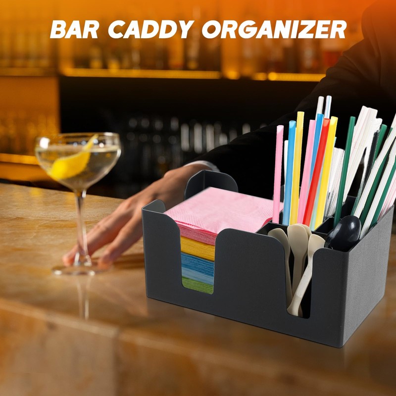 weyleity Bar Caddy with 6 Compartments | Heavy Duty Refillable