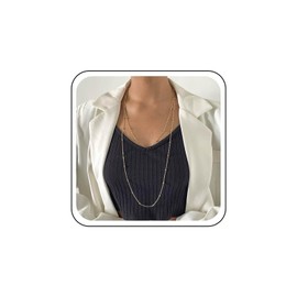 Inateannal Layered Ball Beaded Necklace Gold Station Chain Necklace Satellite Chain Choker Necklaces Long Bead Ball Necklaces Jewelry for Women