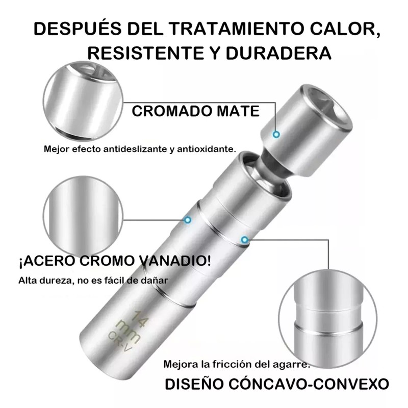 Generic Dado Para Bujías 14mm/16mm Flexible-magnético