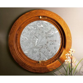 Autotech Park Precut Circle Window Film, Floral Series 5 Design, Self Static Adhesive Cling, 18 inch Diameter