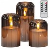 Eldnacele Black Glass Flameless Candles with Remote and Timer, Battery