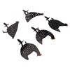 5Pcs Rooster Silhouette Acrylic Hollowed Assorted Style Rich Details Black