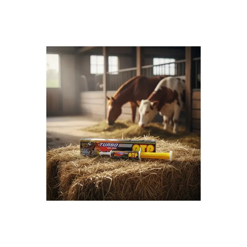 Microsules Turbo ATP Suplemento Vitaminas Gel Caballos Sabor Banana 45mL