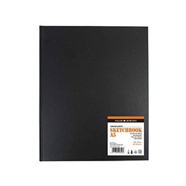 Daler-Rowney Graduate Sketchbook, Lightly Textured, 130 gsm, 89lb, Perfect Bound, Hardback, Portrait, A5 - approx. 5.8 x 8.3in - 14.8 x 21 cm, White, 46 Sheets