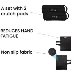 SPRING SEAON Forearm Crutch Pads , Crutches Padding, Pads for Forearm Crutches, Crutch Covers, Crutch Cushions for Hands, Padding for crutches, A set of 2 Crutches Accessories (Black)