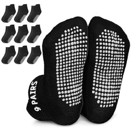 Infinno Baby Non Slip Ankle Socks 9 Pairs - Baby Socks with Grips for Infants Toddlers Kids, Boys and Girls 6-24 Months, 1T-7T