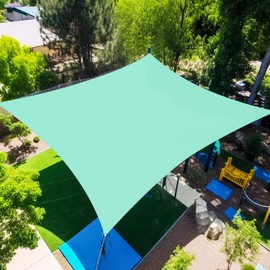 Artpuch Custom 8'x24' Turquoise Green Curved Rectangle Sun Shade Sail UV Block Mesh 185 GSM Commercial Outdoor Shade Cover for Backyard, Pergola (We Make Custom Size) SR15