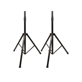 Monoprice PA Speaker Stands with Air Cushion, Adjustable - Pair, Height Adjustable 41.5-74.5 Inches, 130 lbs. Load Capacity per Stand, Heavy Duty Steel