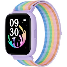 BIGGERFIVE Smart Watch for Kids 1.8" Fitness Tracker Watch Pedometer Puzzle Games for Kids - Rainbow