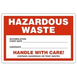Hazardous Waste/Handle with Care! Labels, 6 x 4 inches, Paper, Pack of 100