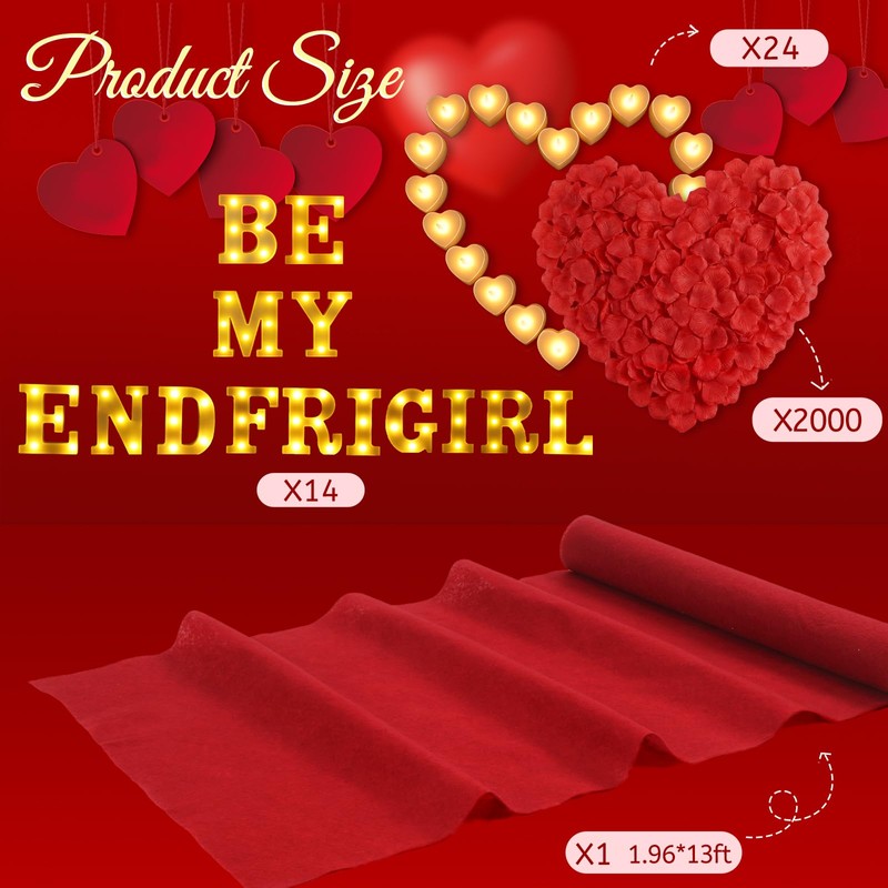 Grinsvalley Be My Girlfriend Light up Letters Proposing Decorations Set