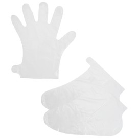 Foot Gloves, 200 Pcs Plastic Foot Covers for Feet Soft and Comfortable (White)