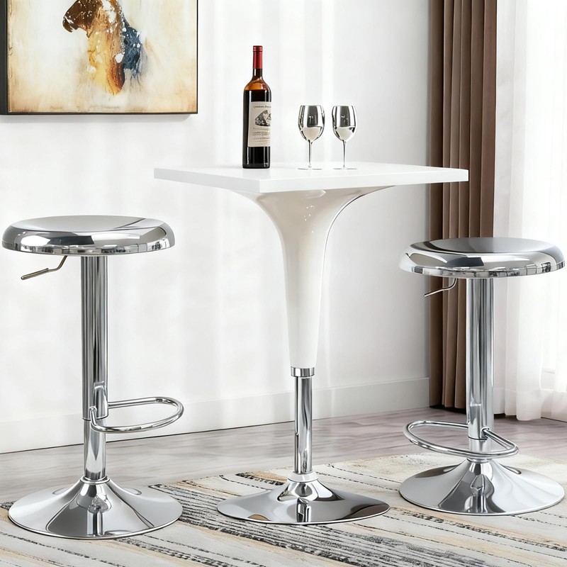 KBISHTIE Adjustable Bar Stools Set of 2, Backless Swivel Round