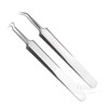 Hoy Stainless Steel Acne and Craft Tweezer Set Precision Tweezers L-Type 5ea