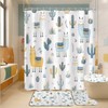 4 Pcs Cute Llama Bathroom Decor, Funny Alpaca Cactus Cartoon