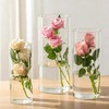 Glasseam Large Glass Cylinder Vases: 3 Pcs Clear Tall Hurricane