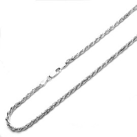 Sterling Silver Necklace 3.5mm High Polished Rope Chain Necklace (16, 18, 20, 22, 24, 26, 28, 30 Inch), 24"