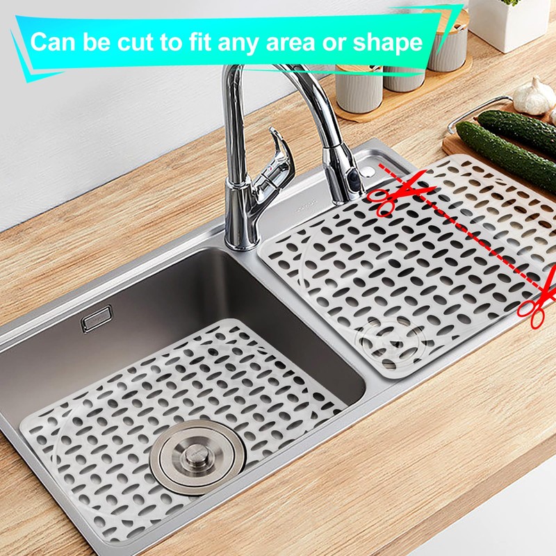Coopay 2 Pack Kitchen Sink Mat Plastic Protect Mat PVC