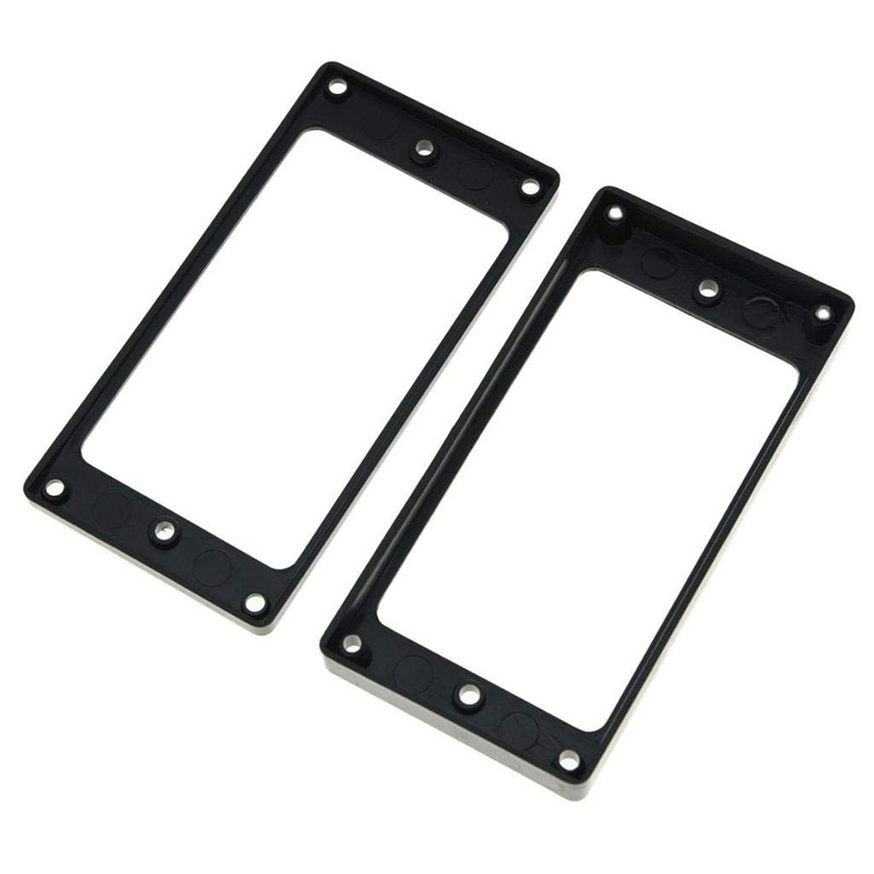 KAISH 2pcs Black Humbucker Pickup Ring Curved Bottom Fame for