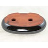 Flat Narrow Oval Black Bonsai Pot, Cactus & Succulent Planter